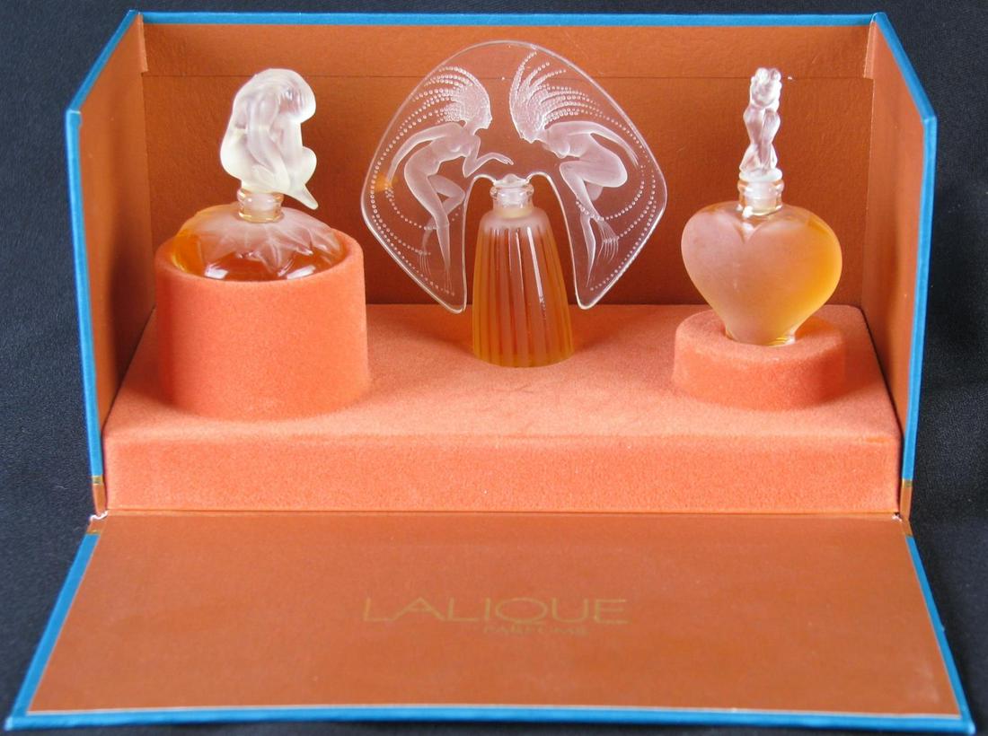 Lalique Boxed Set of Three Miniature Flacons (1 of 5)