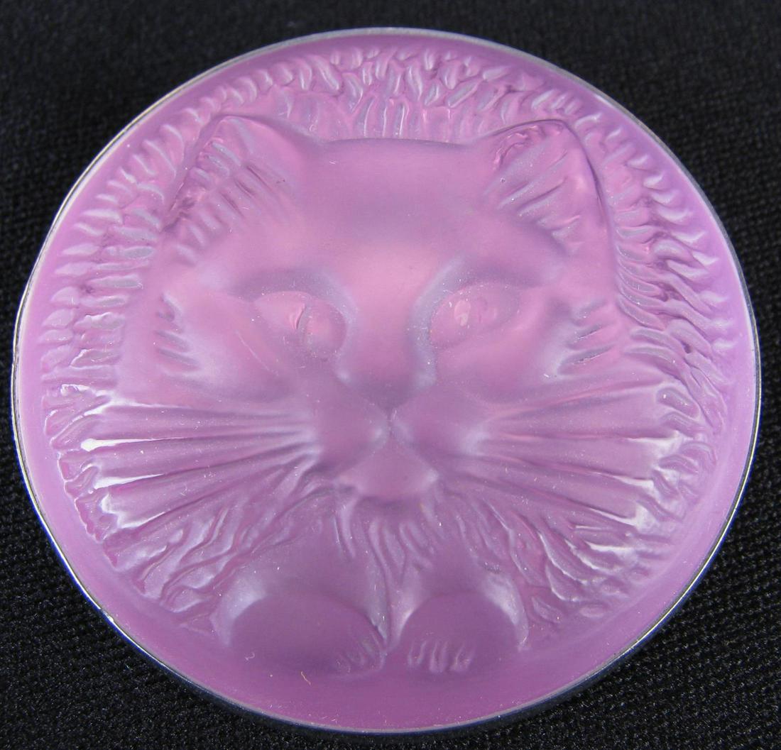 Marie Claude Lalique Crystal Cat Pin (1 of 3)