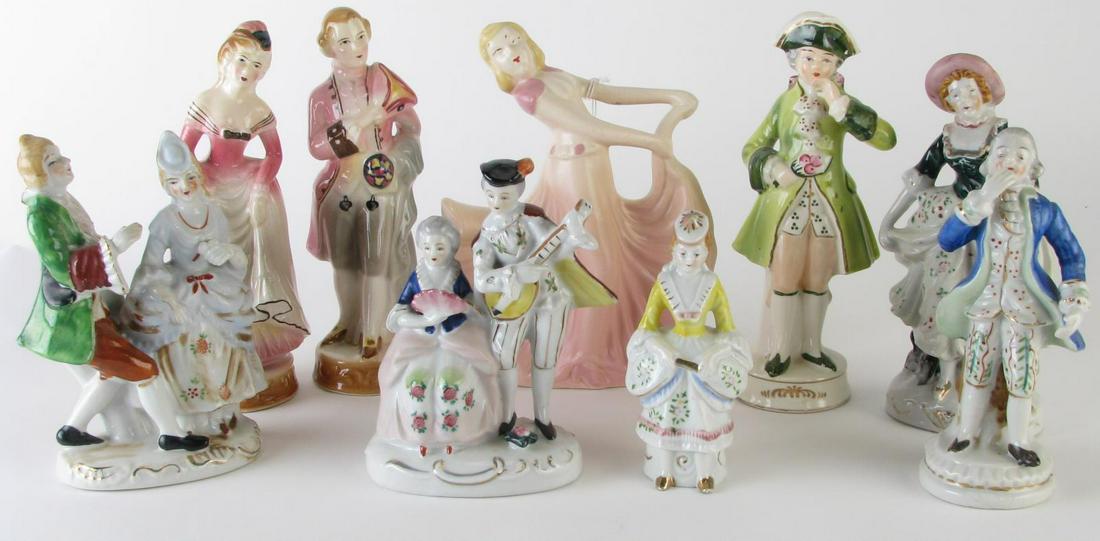 Group of Nine Porcelain Figures and Vase (1 of 8)
