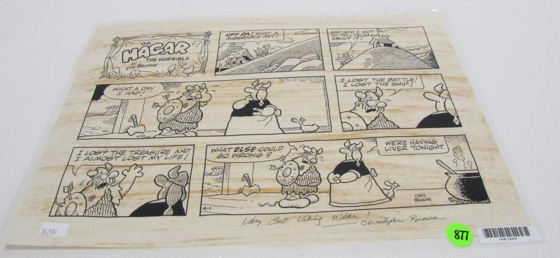 An autographed comic, "Hagar the Horrible" (1 of 2)