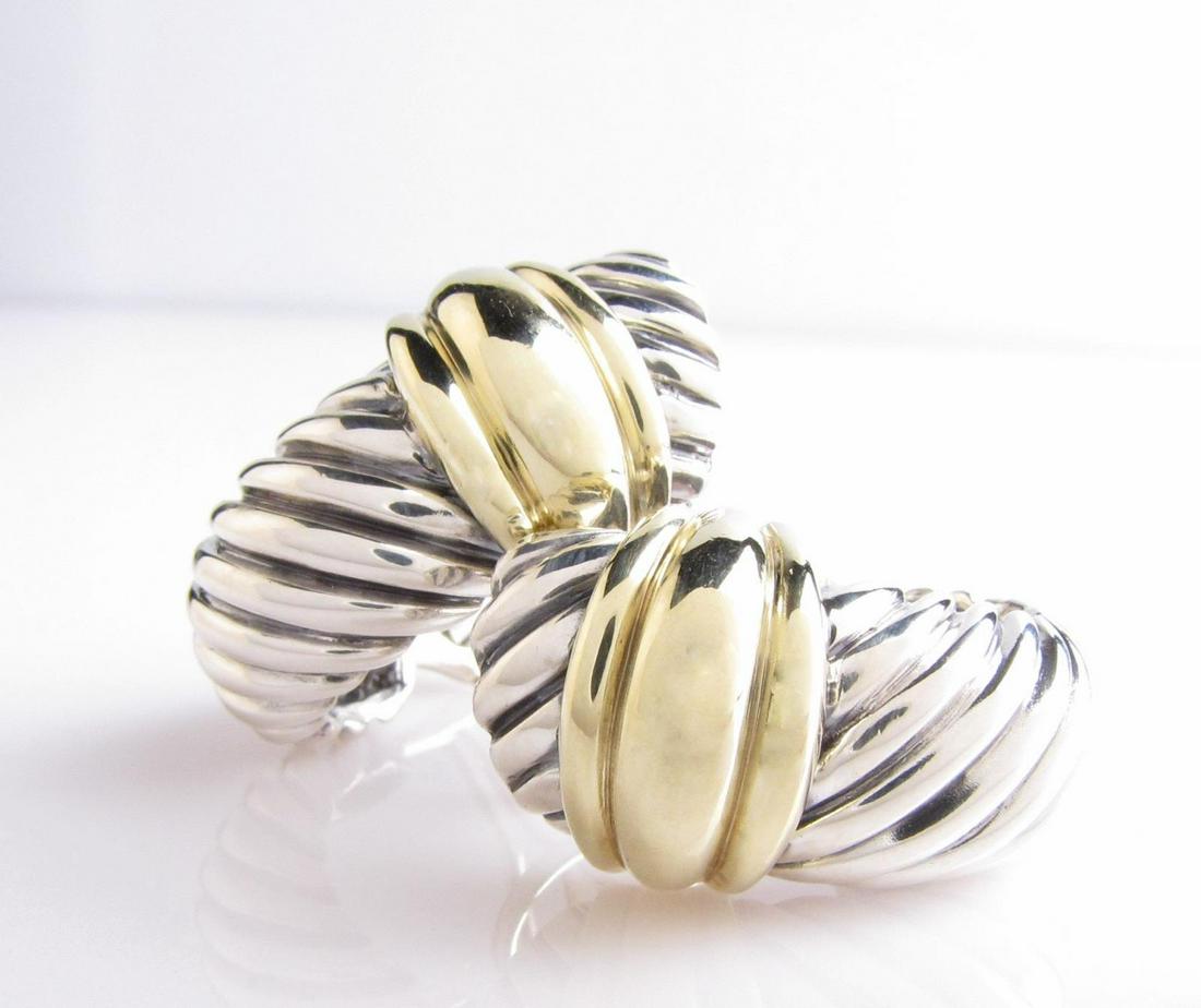 David Yurman 14K, Sterling J-Hoop Earrings (1 of 2)