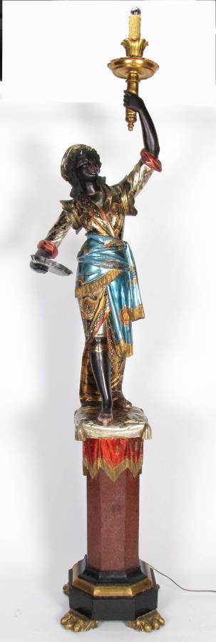 Blackamoor Torchiere Floor Lamp with Stand (1 of 4)