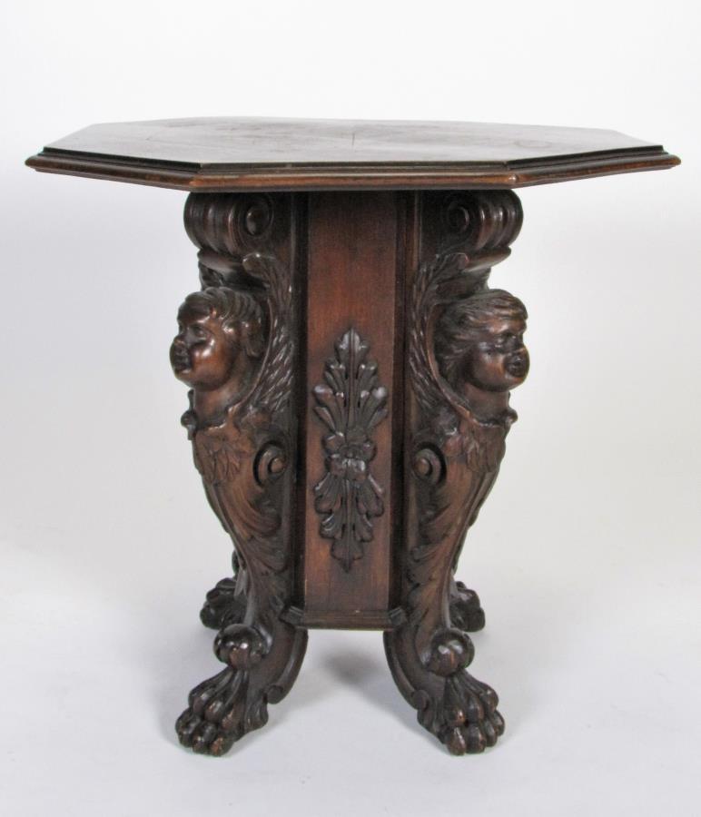 19th C Italian Carved Figural Table (1 of 3)