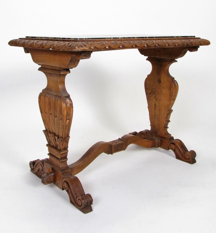 French Marble-Top Accent Table (1 of 4)