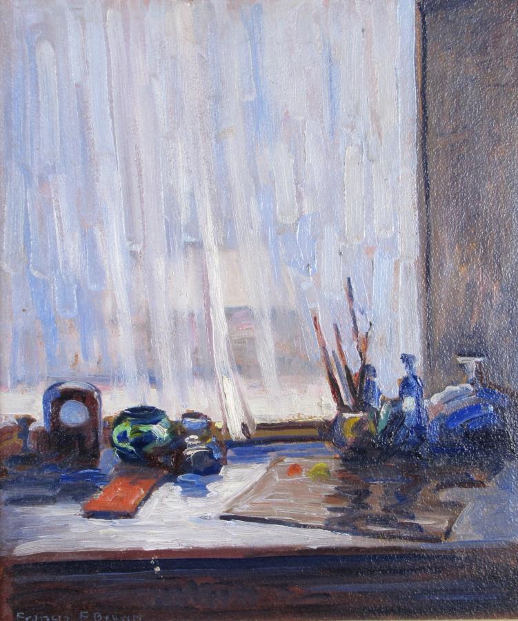Francis F Brown 16x14 O/B "Artist's Work Table (1 of 4)