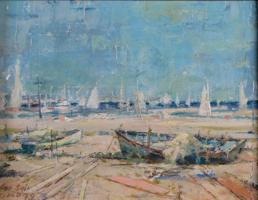 Cecil V Donovan 7.5x9.5 O/B "Santa Barbara Harbor" (1 of 6)