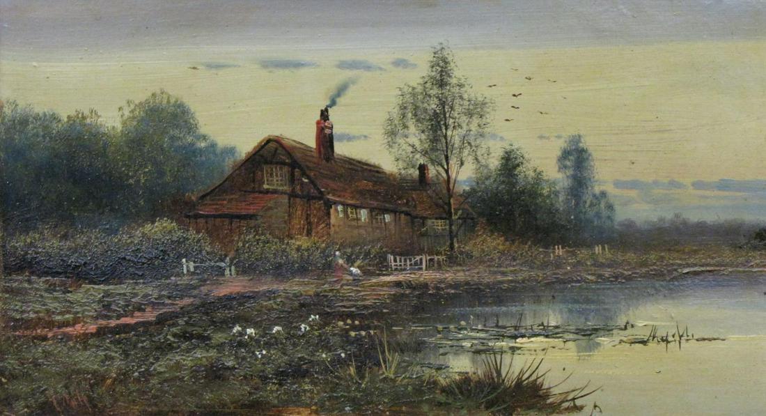 George Cole 10x17 O/P Cottage at Dusk (1 of 6)