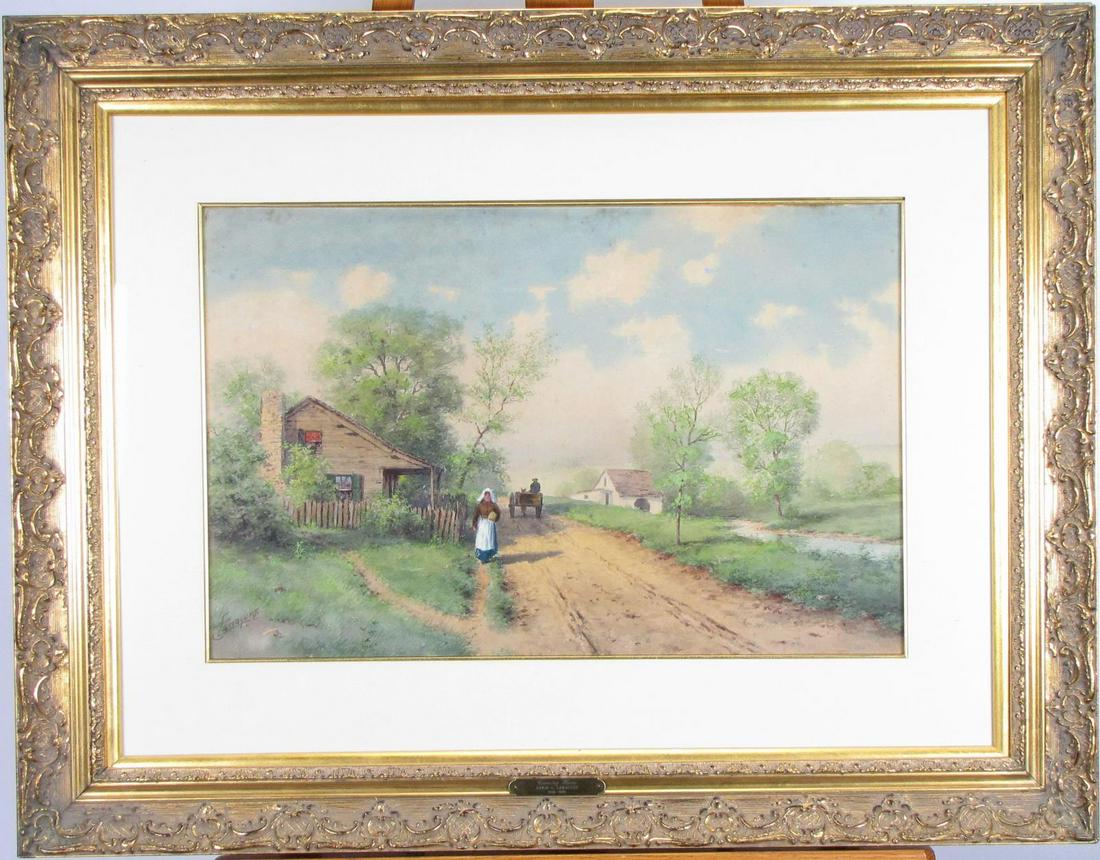 Edwin Lamasure Jr 16.5x25.5 WC "Country Lane" (1 of 2)
