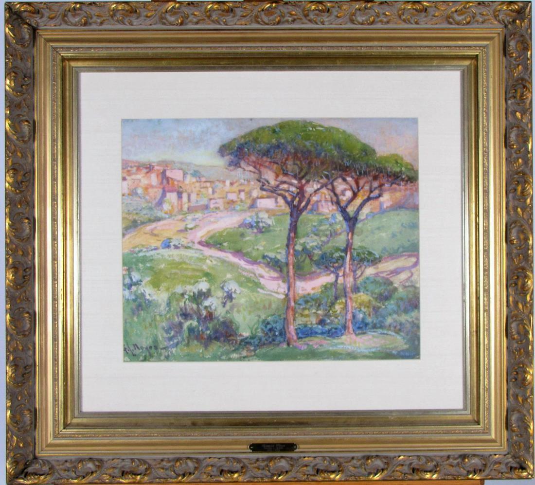 George Loftus Noyes 15x18 WC "Roman Pines" (1 of 4)
