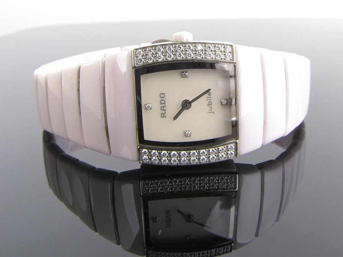 Lady's RADO Pink Ceramic Diamond Bezel Watch (1 of 1)