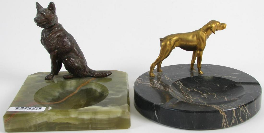 Two Art Nouveau Onyx Ashtrays (1 of 3)