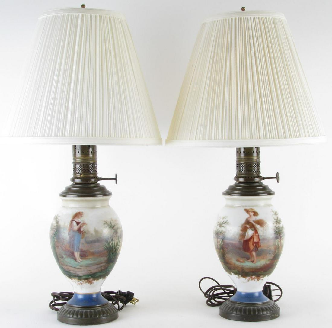 Pair of Glass and Metal Table Lamps (1 of 6)