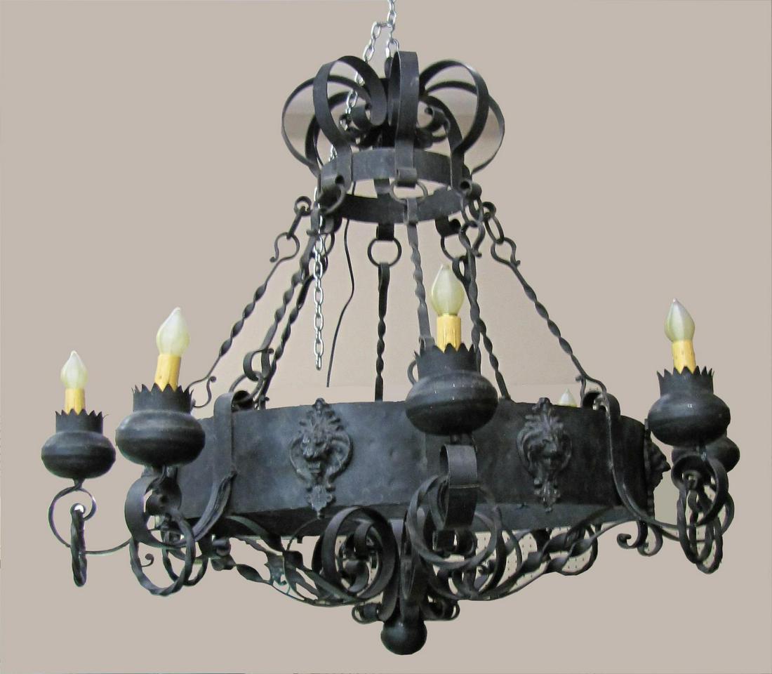 19th C French Wrought Iron Chandelier (1 of 1)