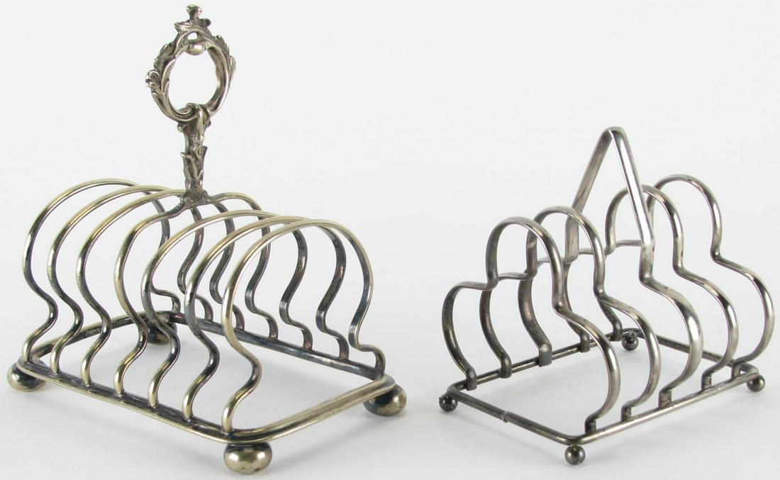 Two Antique English Silverplate Toast Racks (1 of 4)