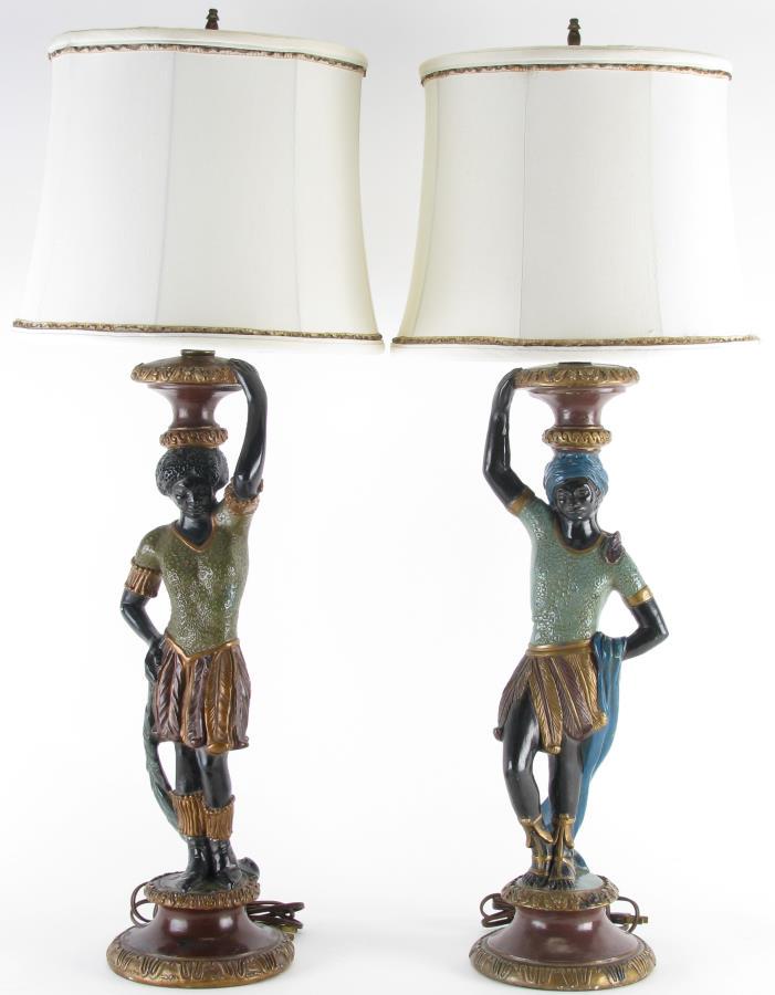 Pair of Kupur Blackamoor Lamps (1 of 7)
