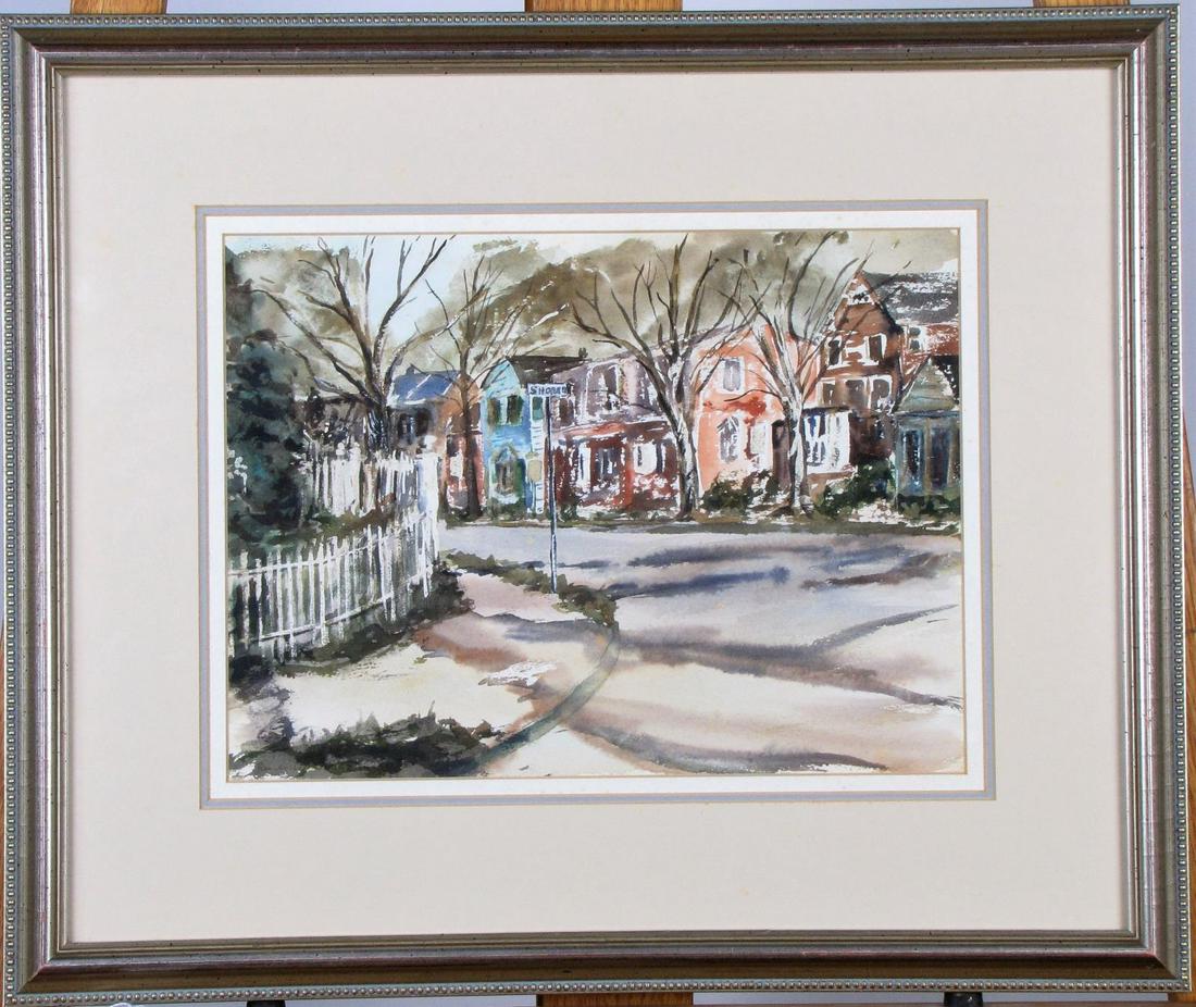 Pauline Gore Emmert 9x12 WC New England Village (1 of 3)