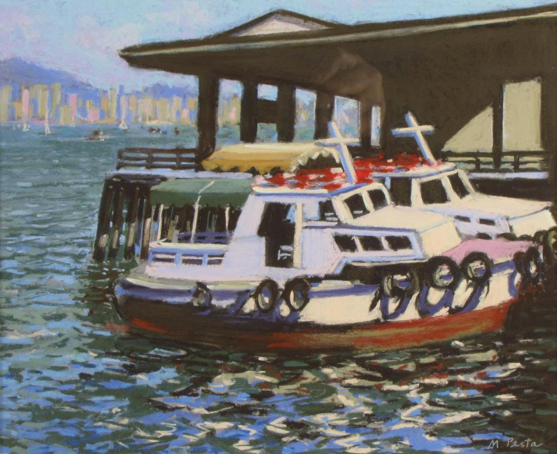 Maureen O'Hara Pesta 10x12 Pastel "Party Boats, Ho (1 of 3)