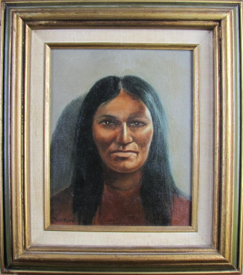 Charles Damrow 10x8 O/C Native American: Charles Damrow (U.S.,1916-1989) 10x8 , O/C , SLL , Native American size as framed 15" x 13"