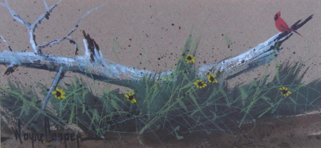 Wayne Cooper 3.5x.7.5 WC Cardinal on Branch (1 of 2)