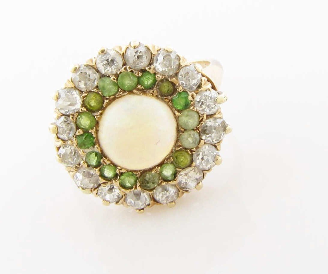 10K YG Opal, Diamond, Peridot ring (1 of 1)