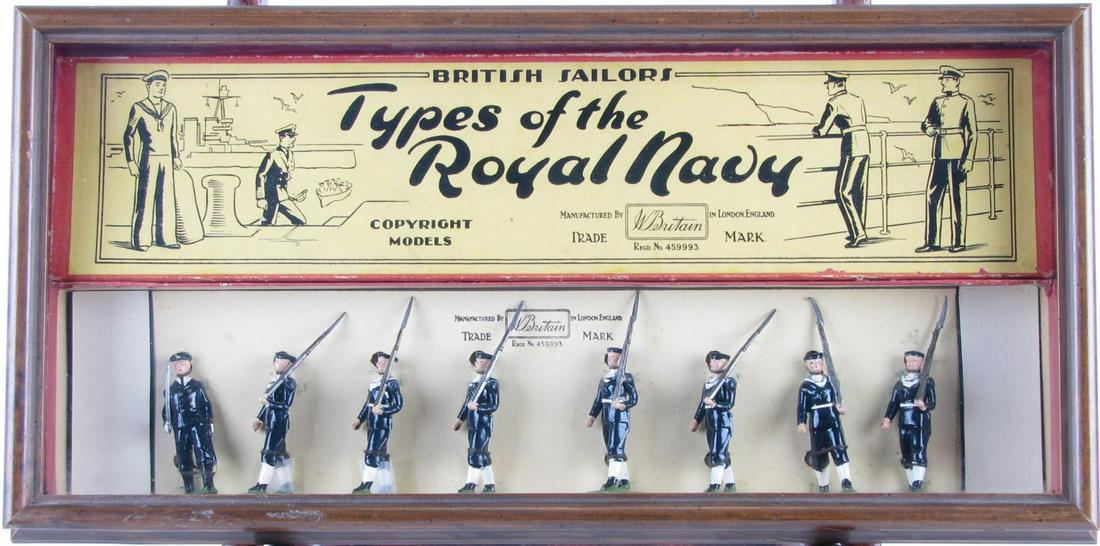 Britains set of British Sailors in Shadowbox Frame (1 of 5)