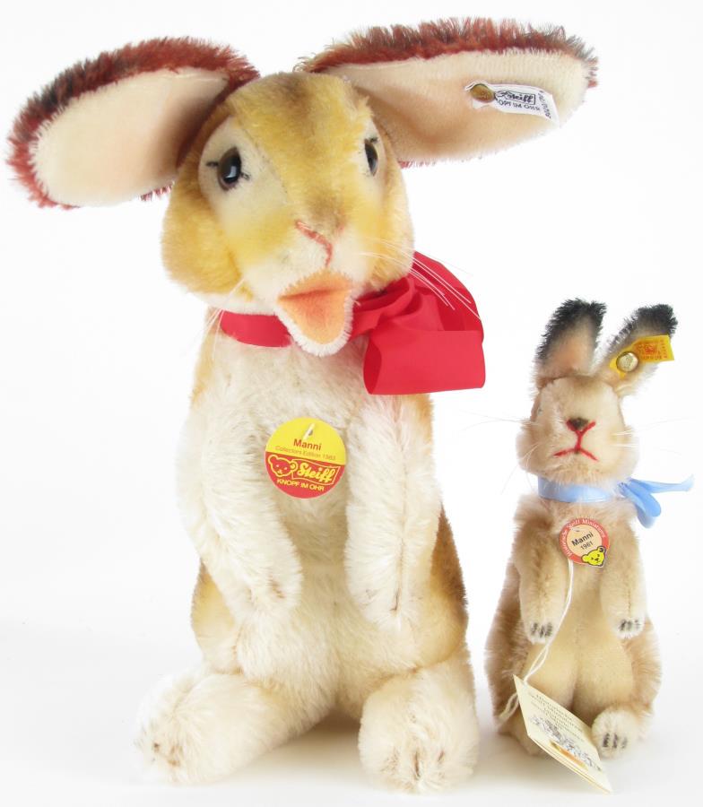 Two "Manni" Steiff Bunnies (1 of 9)