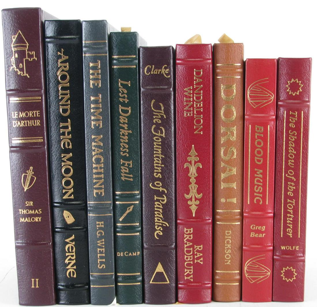 9pc Easton Masterpieces of Science Fiction Books: 9pc Easton Masterpieces of Science Fiction Books, including: "Blood Music" by Greg Bear; "The Shadow of the Torturer" by Gene Wolfe; "Le Morte D'Arthur" by Sir Thomas Malory; "Dorsai" by Gordon R. Dic