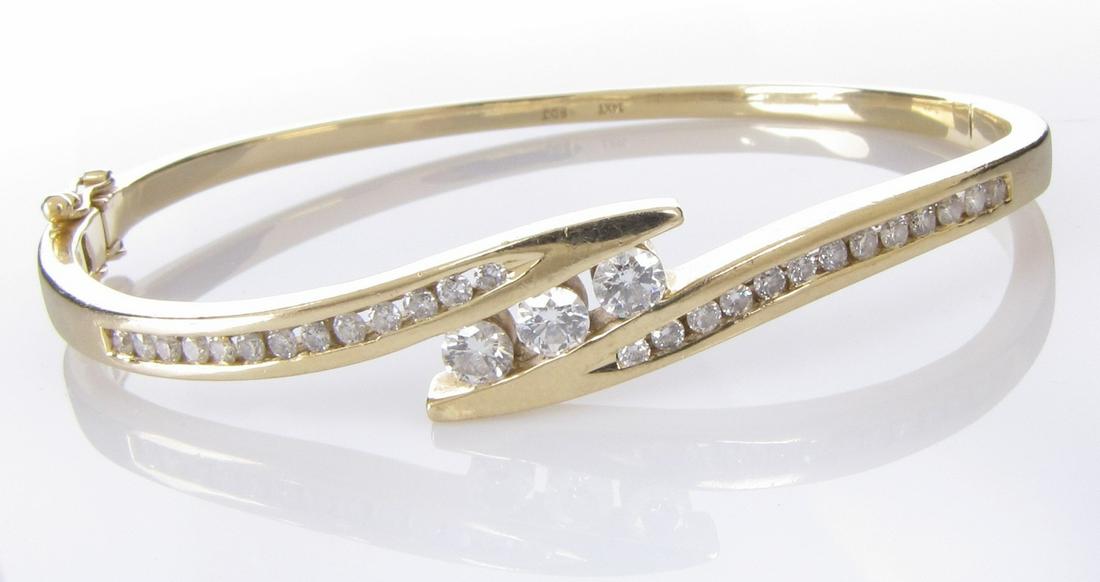14K Yellow Gold Diamond Bangle Bracelet (1 of 1)