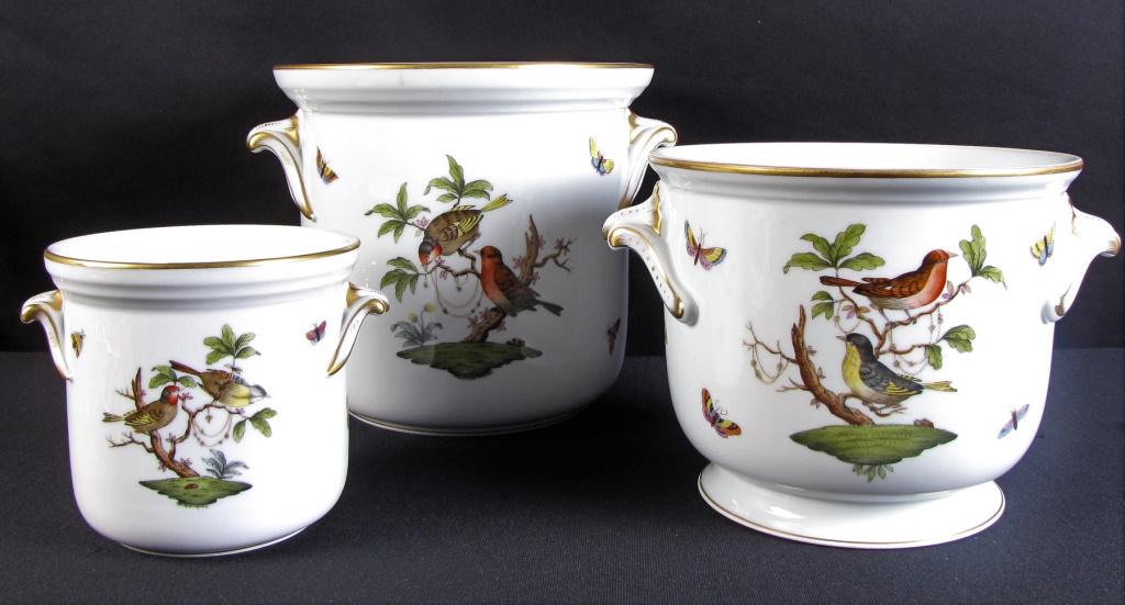 Herend Rothschild Three-Piece Cachepot Set (1 of 3)
