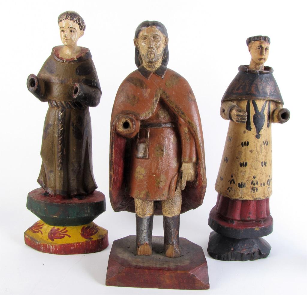 Group of Three Carved Santos Figures (1 of 19)