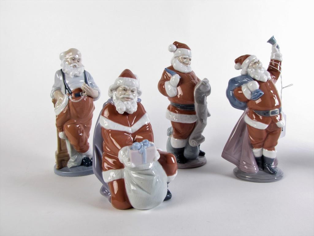 Four Lladro Porcelain Santa Figures (1 of 10)