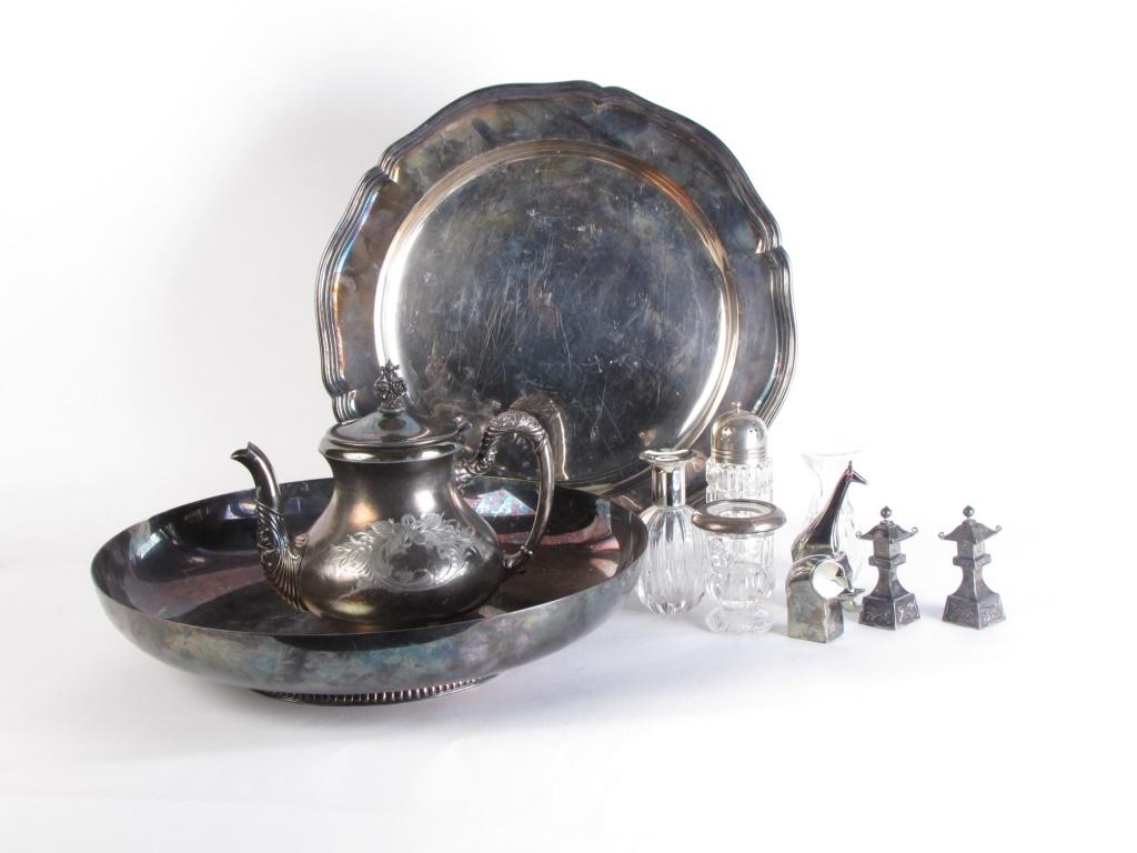 A group of Silverplate and Glass Tableware (1 of 4)