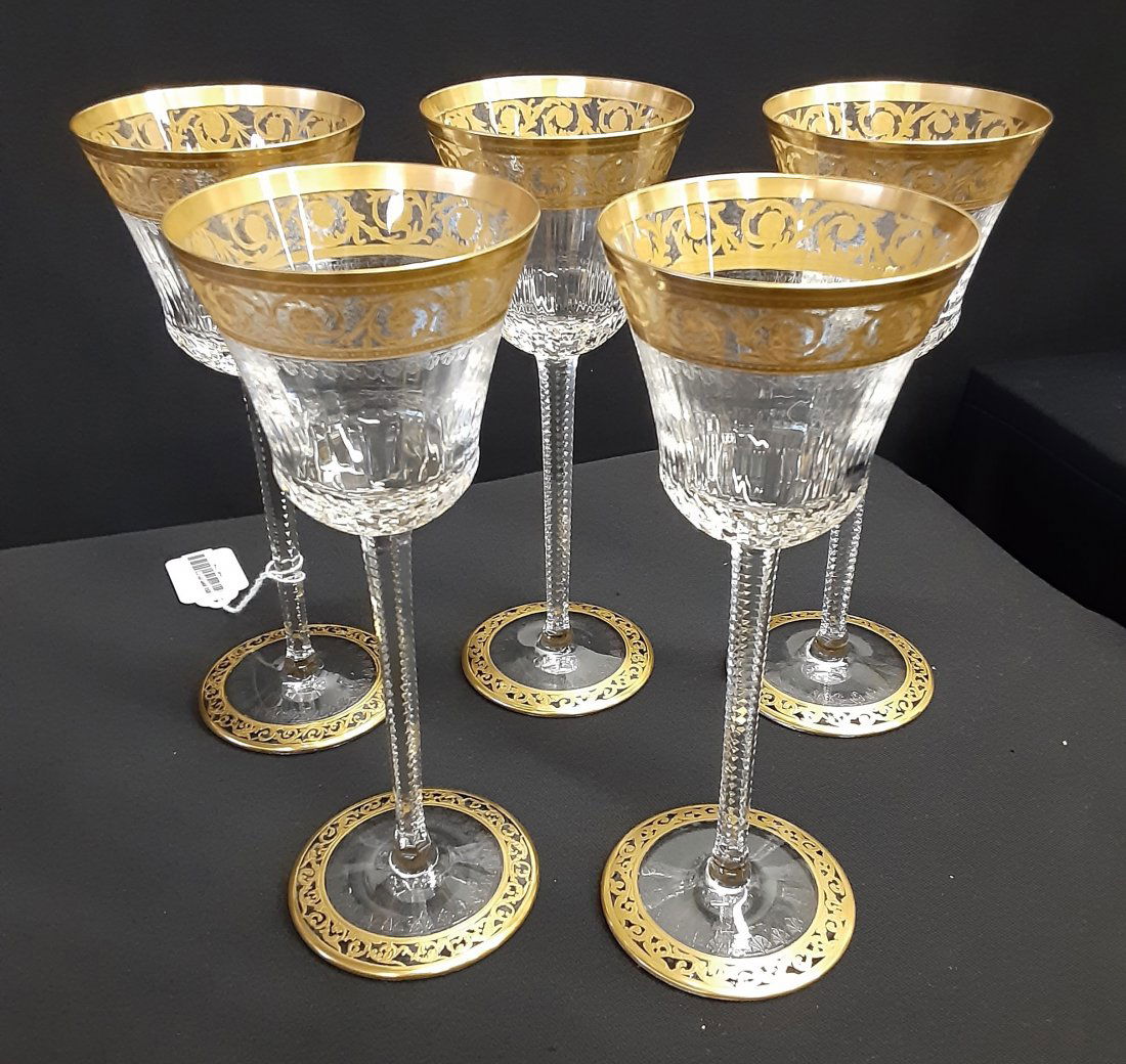 Set of Five Saint Louis Thistle Stemware (1 of 3)