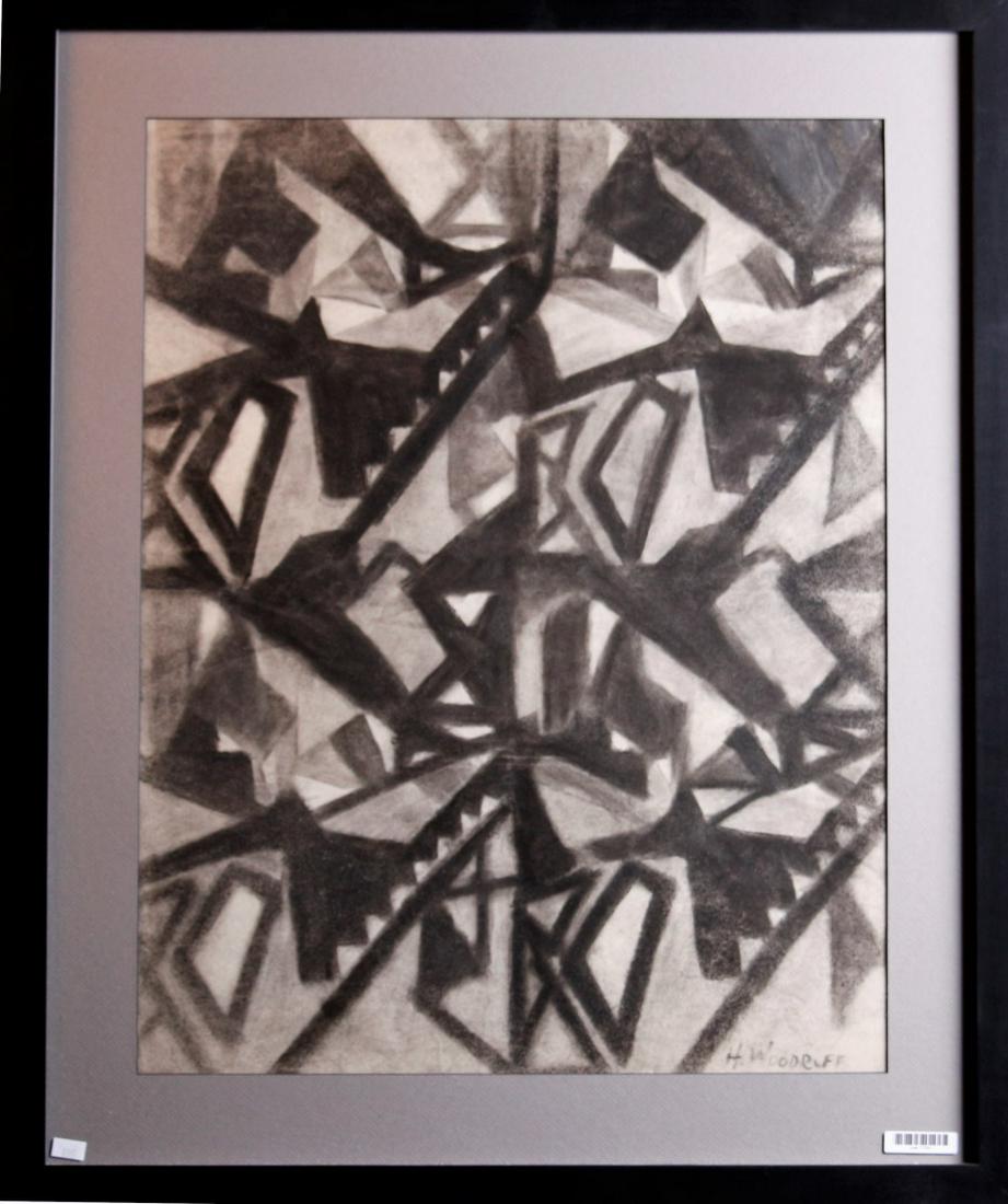 Hale Woodruff 23.5x18.25 Charcoal Geometric Figure (1 of 1)