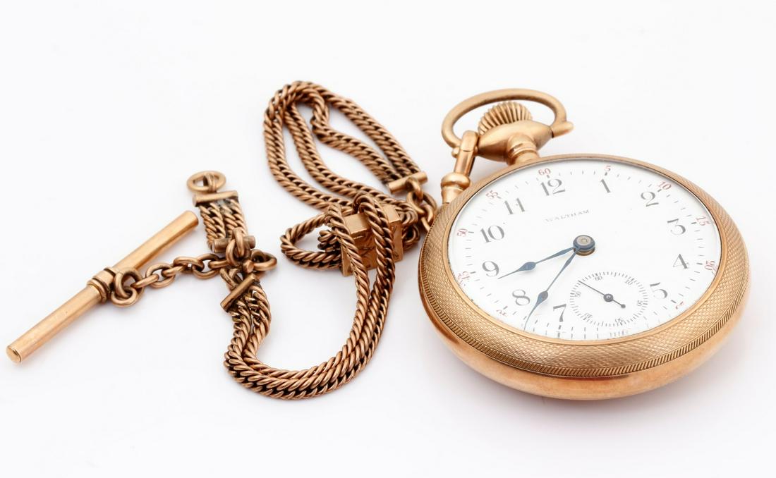 ANTIQUE GOLD FILLED 1883 WALTHAM POCKET WATCH (1 of 5)