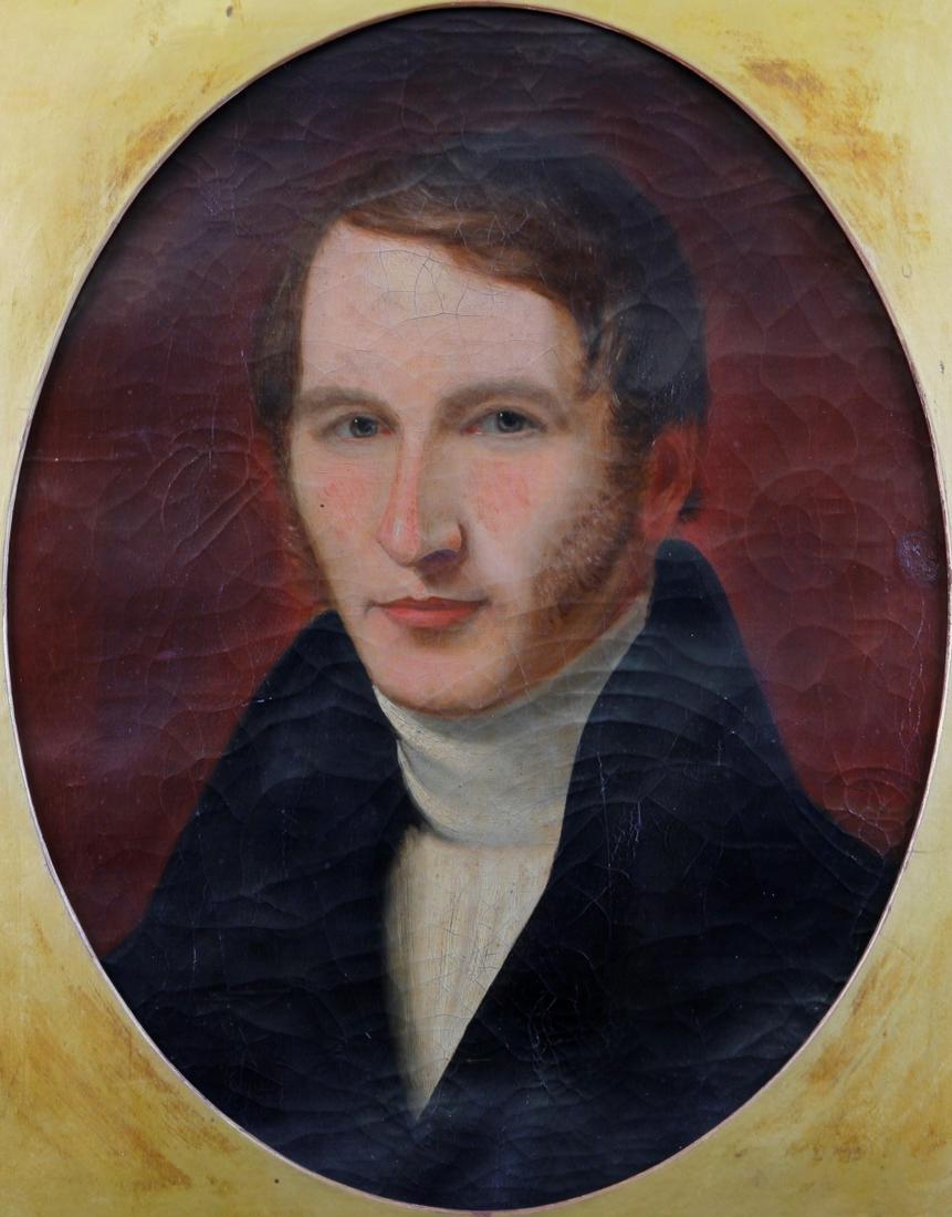 Unsigned Antique 21x17 O/C, Portrait of Gentleman (1 of 3)