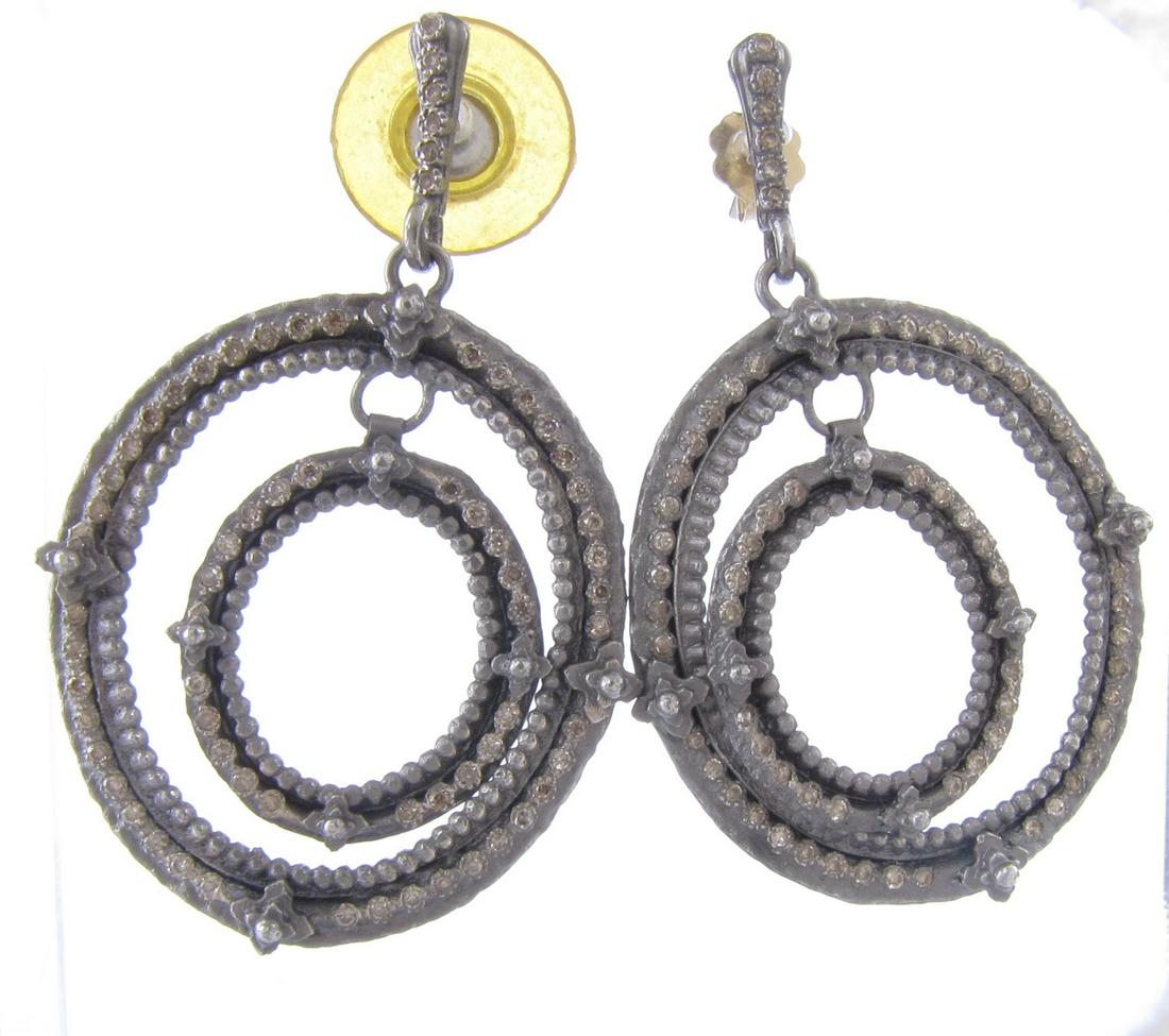 Armenta Sterling, 18K, Diamond Drop Earrings (1 of 1)