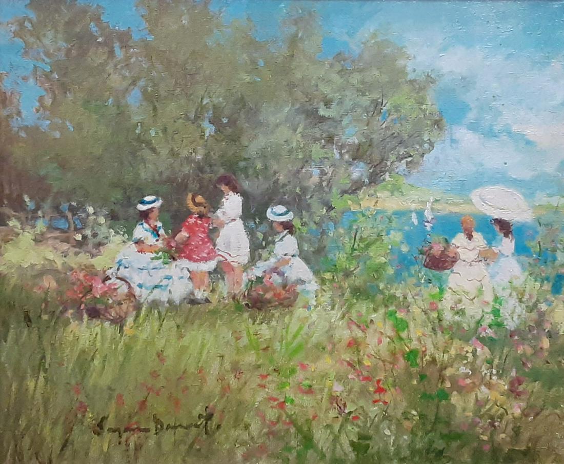 Suzanne Demarest 18x22 O/C Lakeside Picnic (1 of 4)