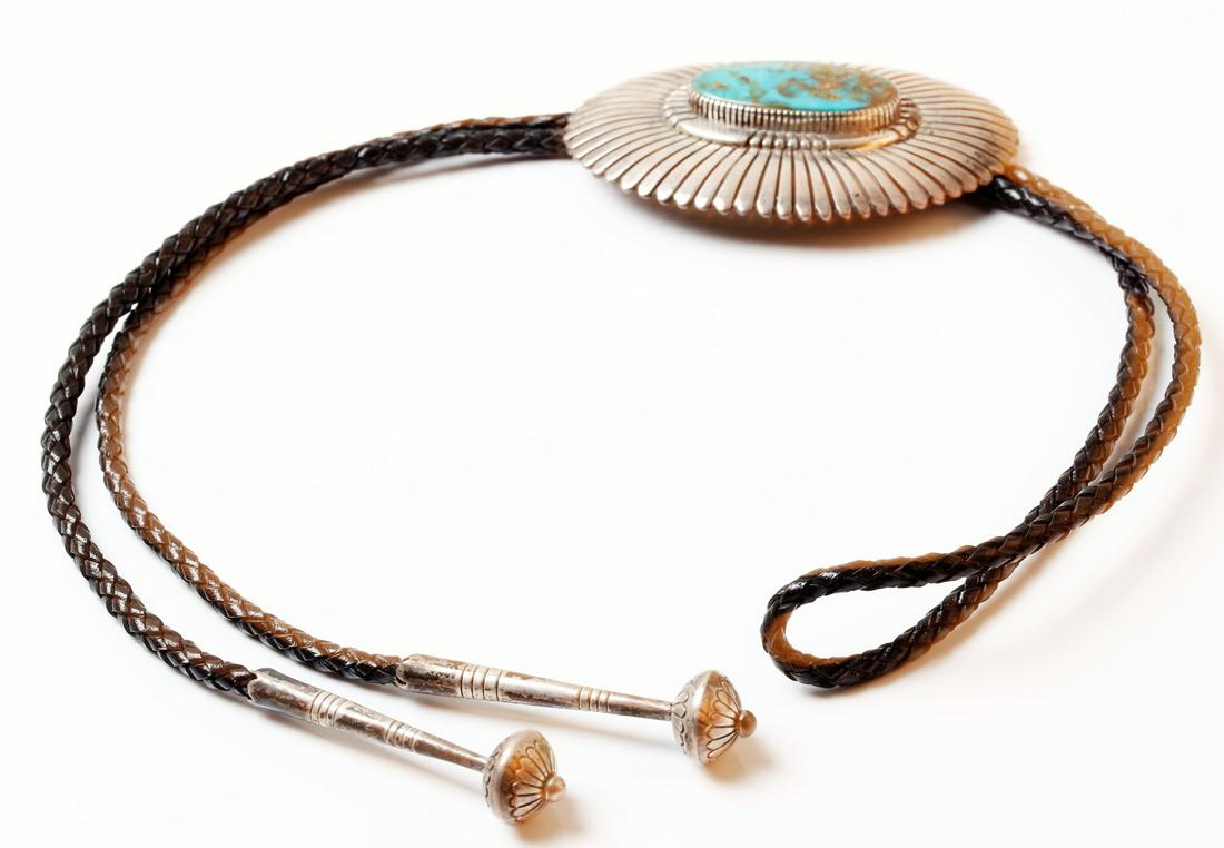Thomas Jim, Navajo, Sterling Bolo Tie (1 of 6)
