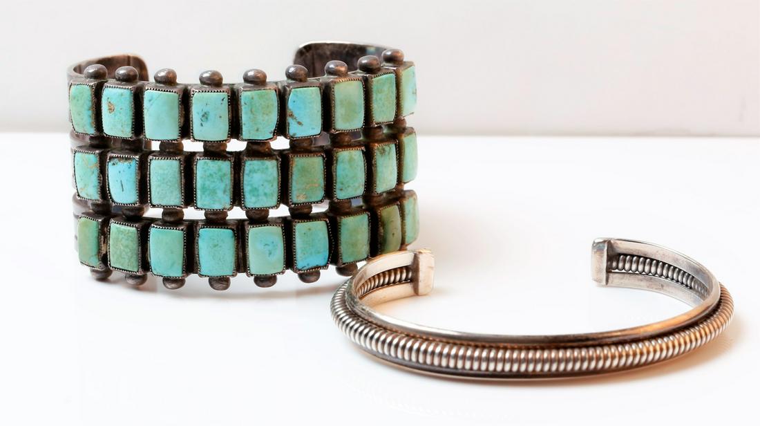 Navajo Cuff Bracelet, Silver Bangle (1 of 8)