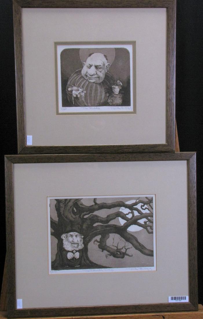 Two, Charles Bragg Aquatint Etchings (1 of 3)