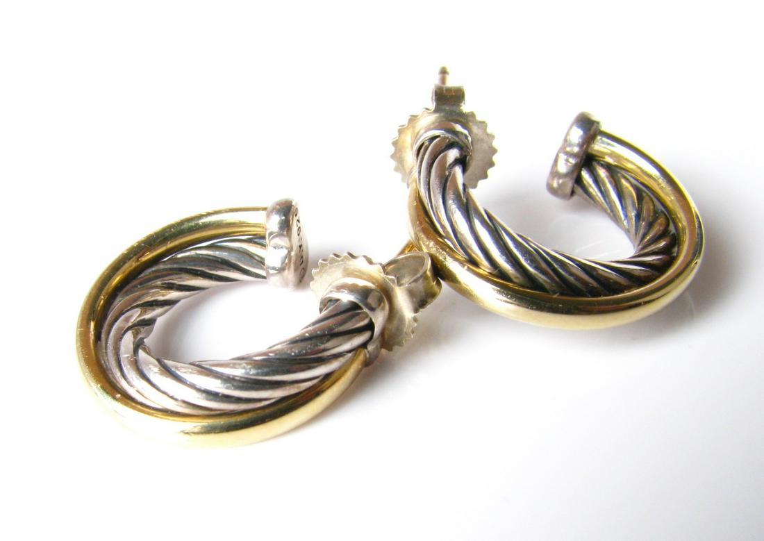 David Yurman Crossover Sterling, 18K Earrings (1 of 1)