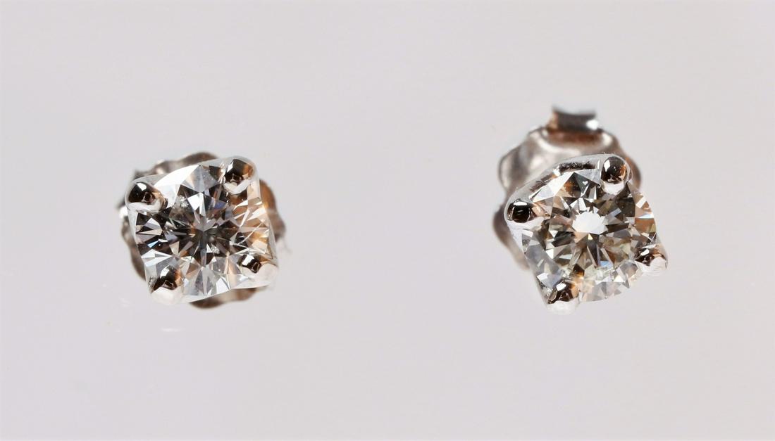 Pair of 14K White Gold Diamond Stud Earrings (1 of 3)