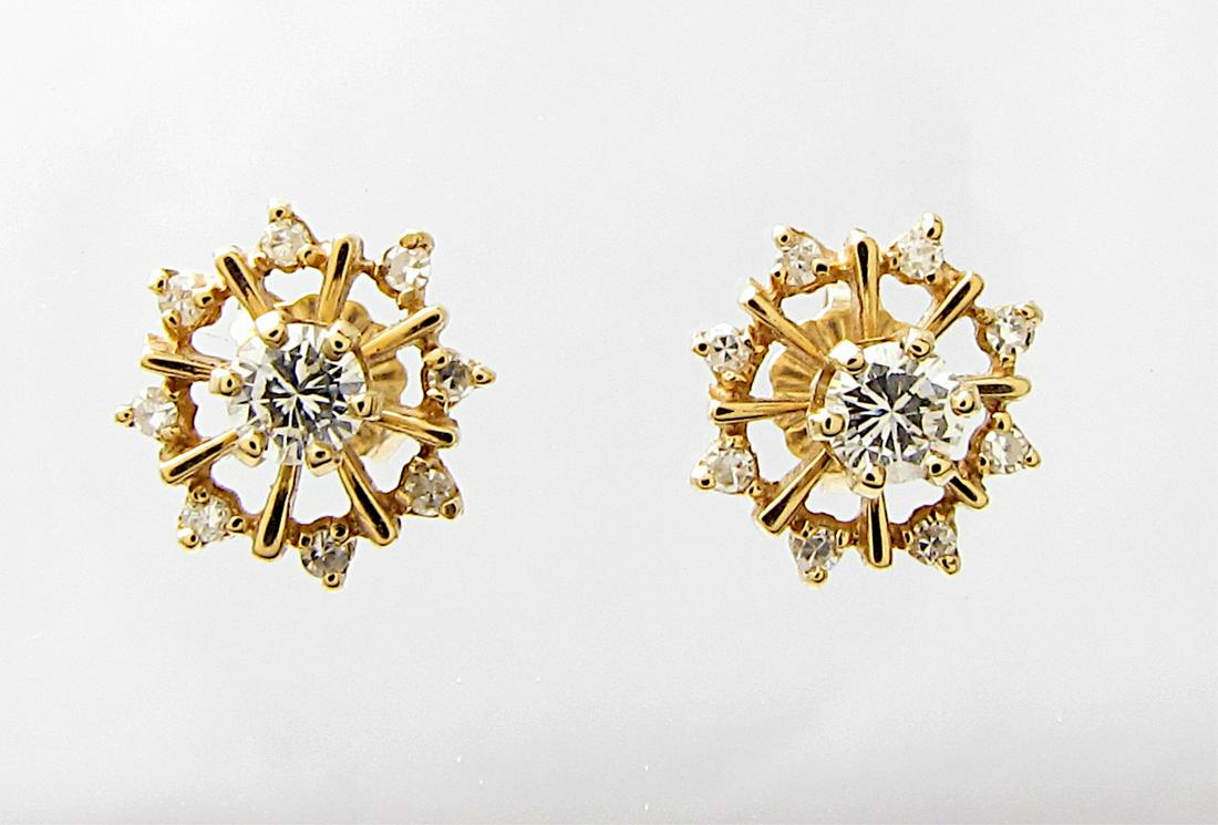 Pair of 14K Diamond Stud Earrings, Jackets (1 of 1)