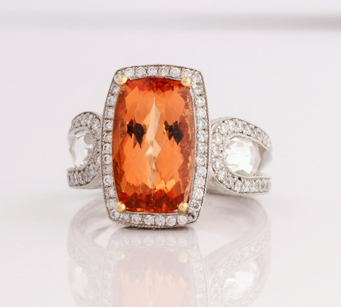 Platinum Imperial Topaz, Diamond Ring (1 of 1)
