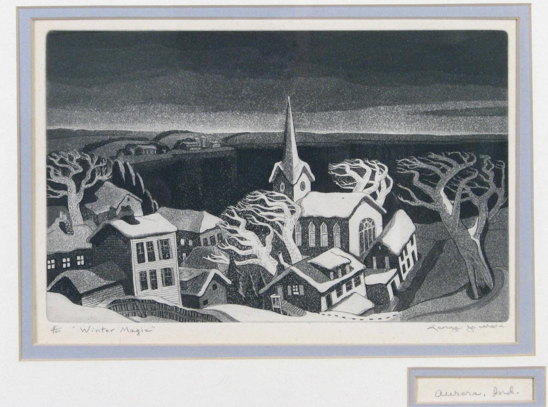 George Jo Mess Etching, "Winter Magic" (1 of 4)