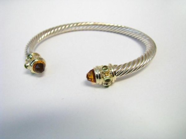David Yurman Citrine Renaissance Cable Bracelet: David Yurman Citrine Renaissance cable bracelet, 14K yellow gold and sterling