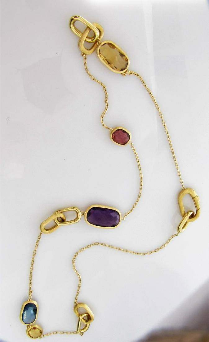 18K Yellow Gold Marco Bicego Multi-Stone Necklace (1 of 3)