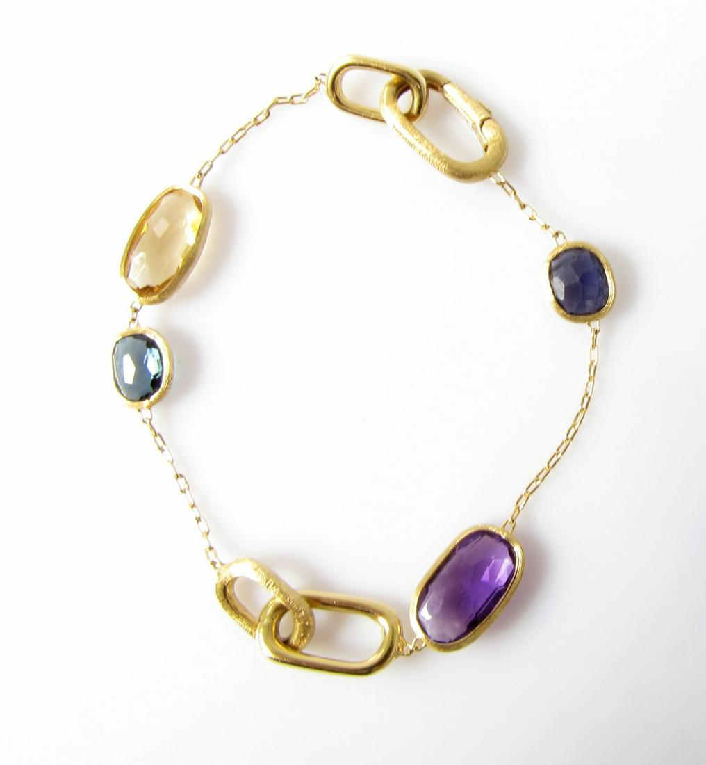 18K Yellow Gold Marco Bicego Multi-Stone Bracelet (1 of 1)