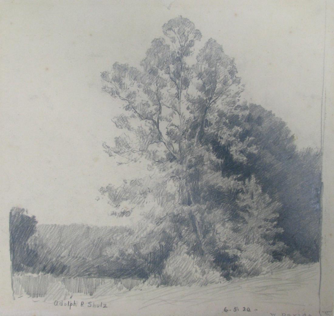 Adolph R Shulz 10.5x11 Pencil Landscape Sketch (1 of 4)